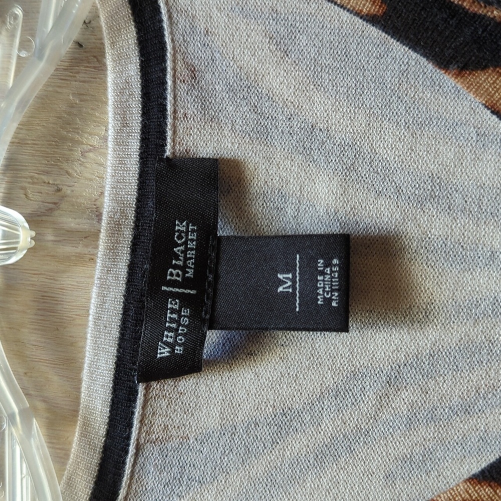 WHBM brown zebra print cardigan with 3/4 sleeve - Picture 4 of 7